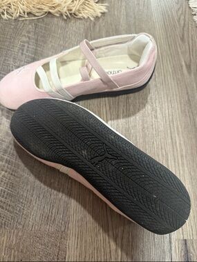 Puma Pink Ballet-Style Flats with White Cross Straps